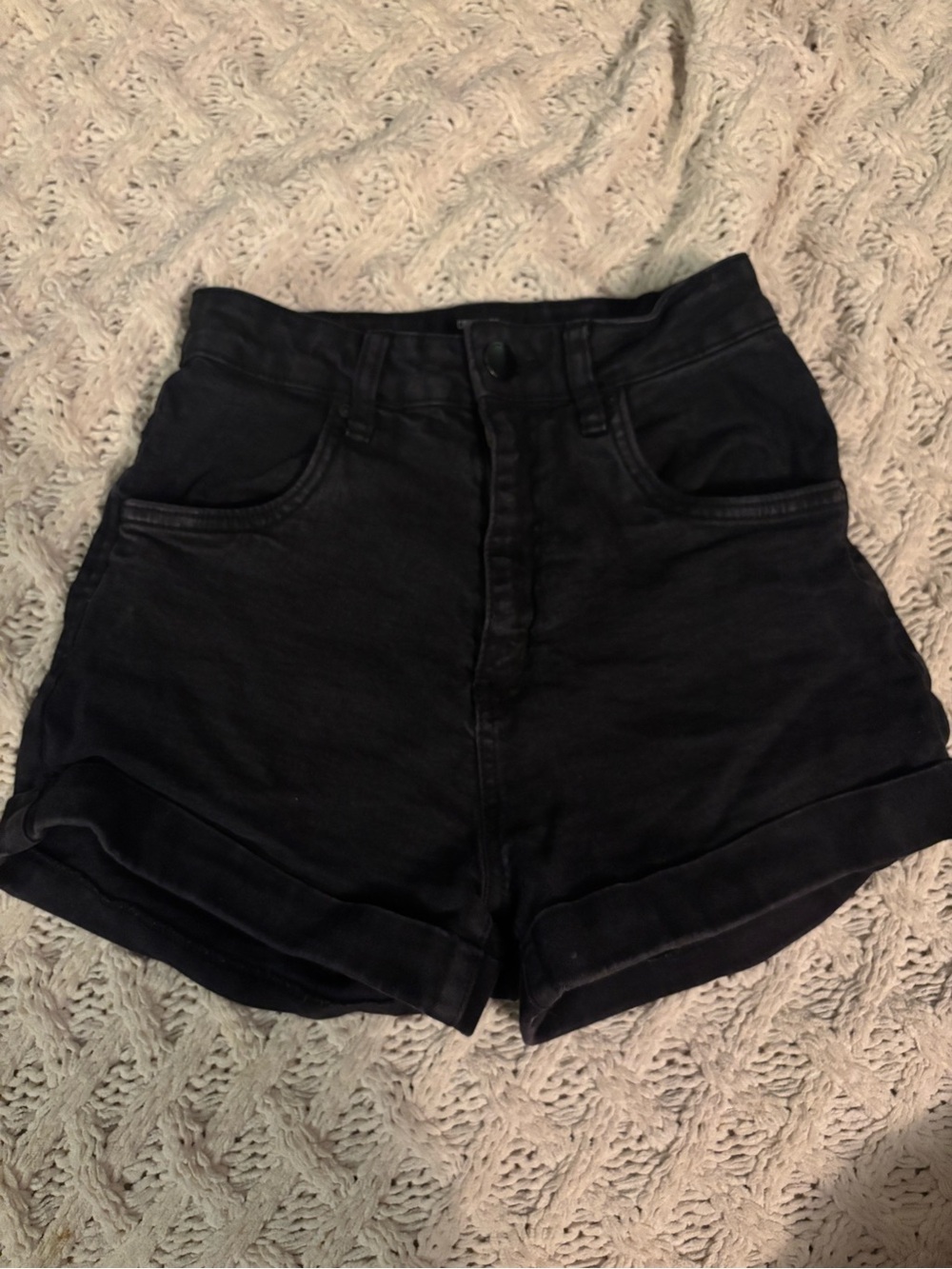 Cotton On High Waist Black Denim Shorts